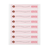 Pink Ladybug Rücksendeadressen-Aufkleber (Bogen)