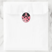 Pink Ladybug Runder Aufkleber (Tasche)
