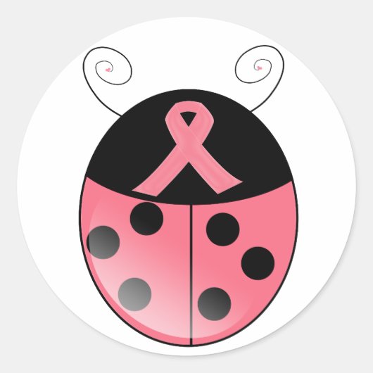 Pink Ladybug Runder Aufkleber (Vorderseite)