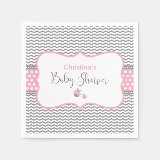 Pink Ladybug Serviette (Vorderseite)