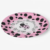 Pink Ladybug Themed Baby Dusche Pappteller (Schrägansicht)