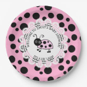 Pink Ladybug Themed Baby Dusche Pappteller (Vorderseite)