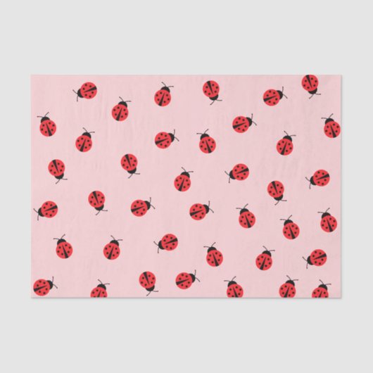Pink Ladybug Tissue Seidenpapier (Vorderseite)