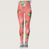 Pink Ladybug und Pilzmuster Leggings (Vorderseite)