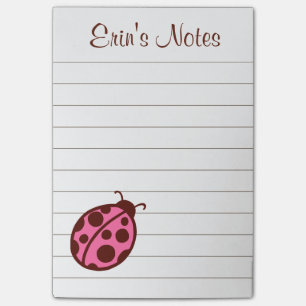 Pink Ladybug zu tun Liste Post it Notes Post-it Klebezettel