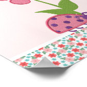 Pink Ladybugs Birthday Banner Poster (Ecke)