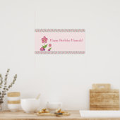 Pink Ladybugs Birthday Banner Poster (Küche)