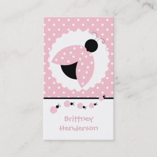 Pink Ladybugs Giro Play Date Card Telefonnummerkarte