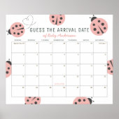 Pink Ladybugs Guess The Due Date Calendar Poster (Vorne)