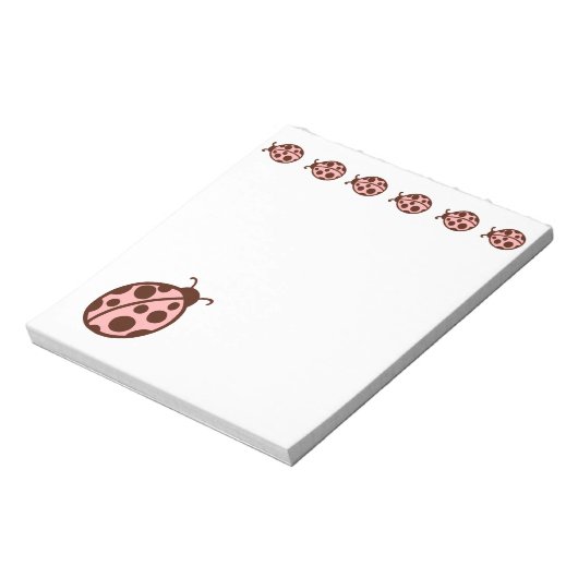 PInk Ladybugs Notepad Notizblock (Rotiert)