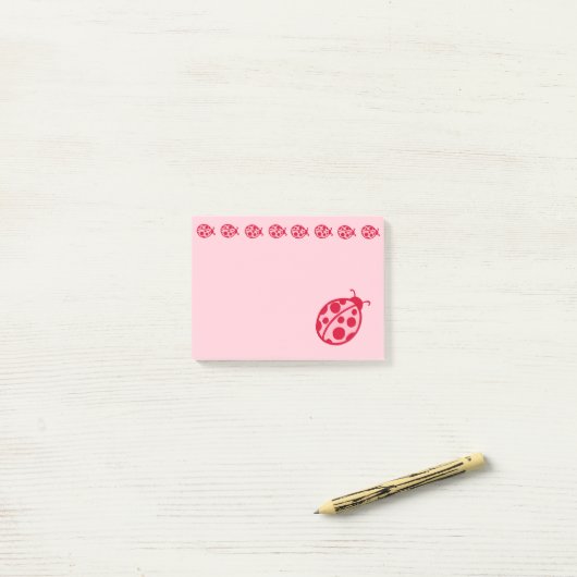 Pink Ladybugs Post It Notes Post-it Klebezettel (Auf Schreibtisch)