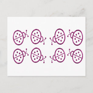 Pink Ladybugs Postkarte