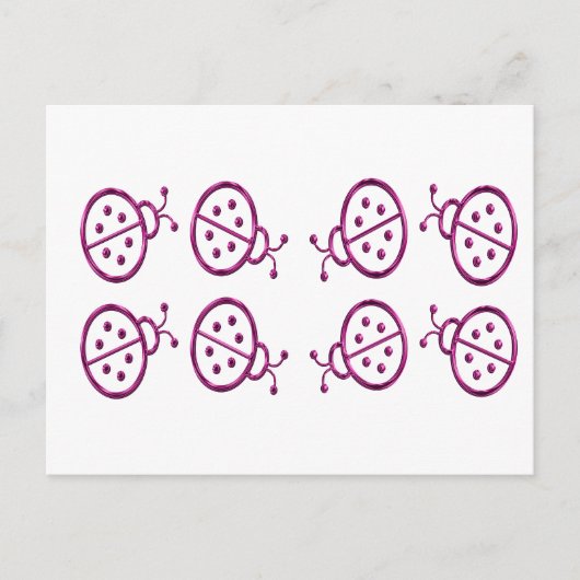 Pink Ladybugs Postkarte (Vorderseite)