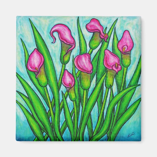 Pink Ladys - Calla Lily Floral Magnet (Vorne)