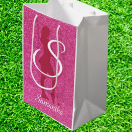 PINK LADYS GLITZER MITTLERE GESCHENKTÜTE