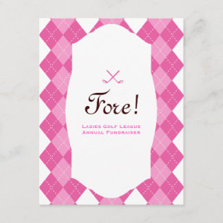 Pink Ladys Golf Party Raute Einladung