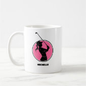 Pink Ladys Golf Silhouette Kaffeetasse (Links)
