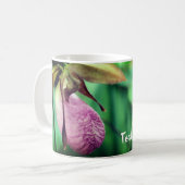 Pink Ladyslipper Flowers Personalized Kaffeetasse (Vorderseite Links)