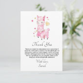 Pink-Lama-Brautparty Dankeskarte (Stehend Vorderseite)