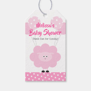 Pink Lamb Girl Babydusche Niedlich Kawaii Modern Geschenkanhänger