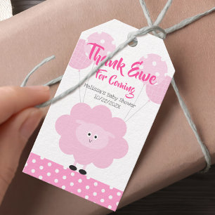Pink Lamb Girl Danke Baby Dusche Niedlich Sweet Geschenkanhänger