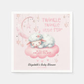 Pink Lamb Twinkle Twinkle Girl Babydusche Serviette (Vorderseite)