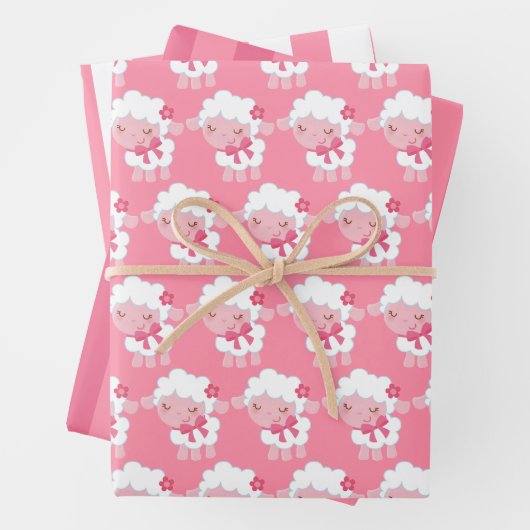 Pink Lamm Wrapping Paper Set Geschenkpapier Set (Beispiel)