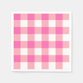 Pink Large Gingham Karierte Karos Serviette (Vorderseite)