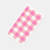 Pink Large Gingham Karierte Karos Serviette (Ecke)