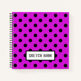 Pink Large Polka Dots Sketch Notizblock
