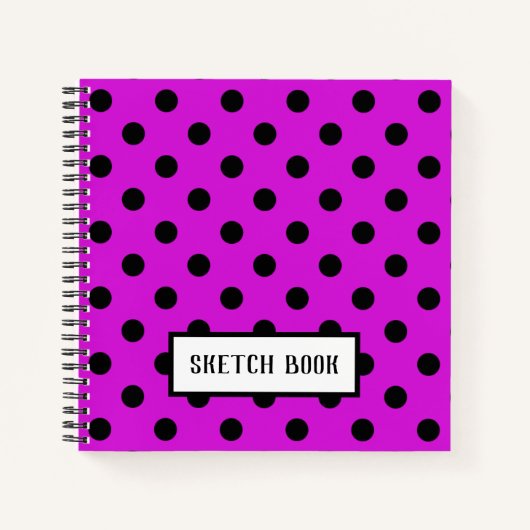 Pink Large Polka Dots Sketch Notizblock (Vorderseite)
