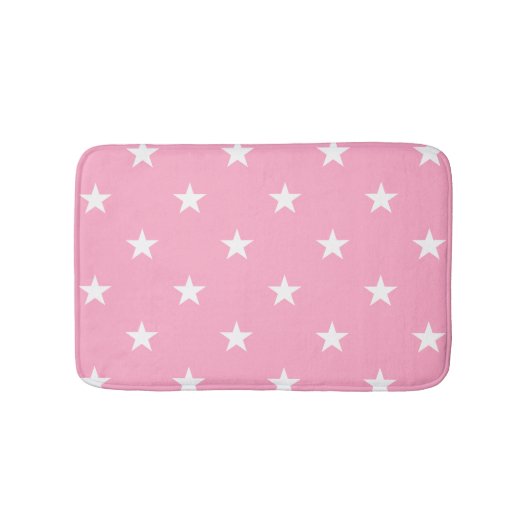 Pink Large Stars Bath Mat Badematte (Vorderseite)