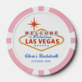 Pink Las Vegas Bachelorette Poker Chips (Vorderseite)