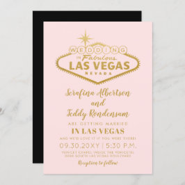 Pink Las Vegas Fabulous Hochzeit in Urlaubsort Einladung