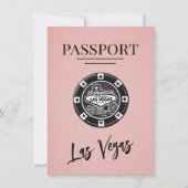 Pink Las Vegas Passport Save the Date (Vorderseite)