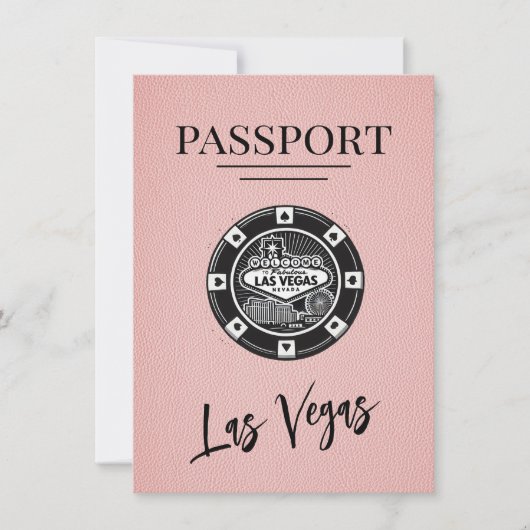 Pink Las Vegas Passport Save the Date (Vorderseite)