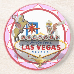 Pink Las Vegas Poker Chip Sandstein Untersetzer