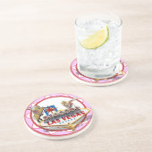 Pink Las Vegas Poker Chip Sandstein Untersetzer (Seite)