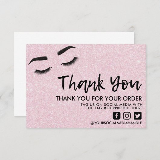 Pink Lashes Eyes Elegant Danke Media Insert (Vorne/Hinten)