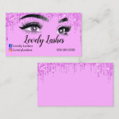 Pink Lashes Glitterie Visitenkarte (Vorne/Hinten)