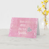 Pink lass nie jemandem, der dein glänzendes Zitat Karte (Gelbe Blume)