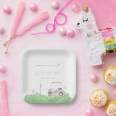 Pink lass par tee Golf Geburtstag Pappteller (Party)