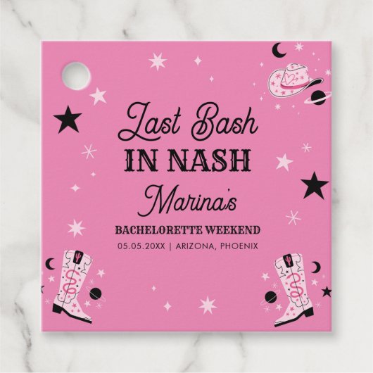 Pink Last Bash Nash Nashville Bachelorette Geschenkanhänger (Vorderseite)