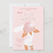 Pink Last Disco Girl Bridal Einladung (Vorderseite)