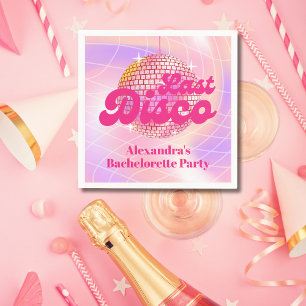 Pink Last Disco Retro 70er Junggeselinnen-Abschied Serviette