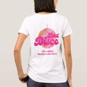 Pink Last Disco Retro 70er Junggeselinnen-Abschied T-Shirt (Rückseite)