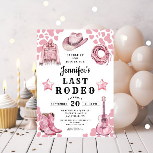 Pink Last Rodeo Bachelorette Einladung