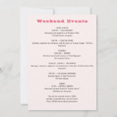 Pink Last Rodeo Cowgirl Bachelorette Weekend Einladung (Rückseite)