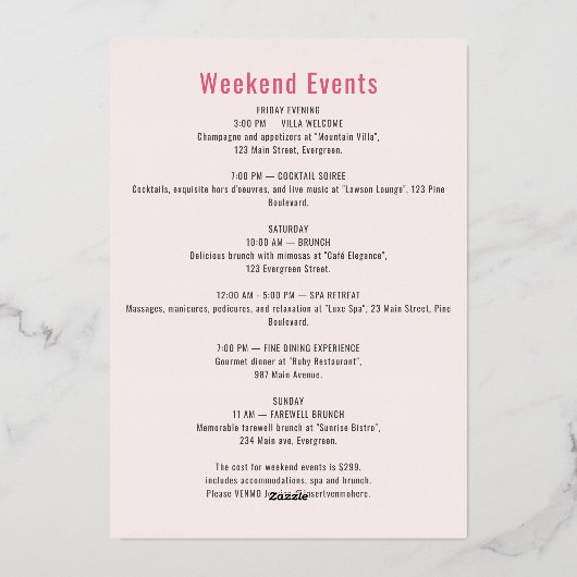 Pink Last Rodeo Cowgirl Bachelorette Weekend Folieneinladung (Rückseite)