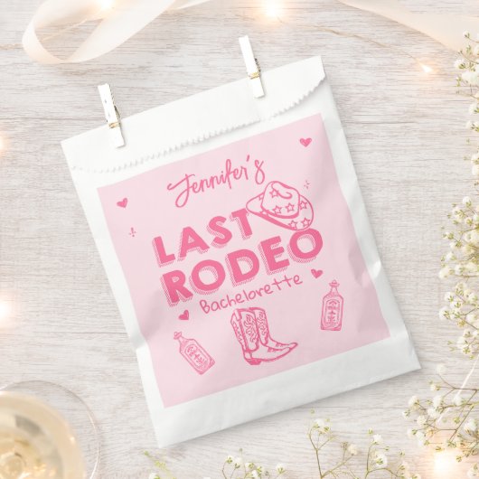 Pink Last Rodeo Cowgirl Junggeselinnen-Abschied Geschenktütchen (Ausgeschnitten)